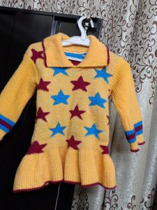Beautiful Wool Frock Top For Baby Girl