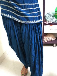 silk ❤️Elegant Blue Kurta Set with Patiala Pants