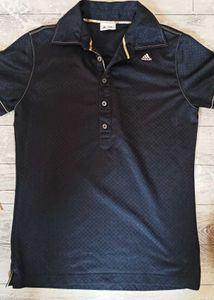Adidas Black Textured Polo Shirt I  new condition
