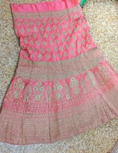 Embroidered Pink Lehenga Skirt