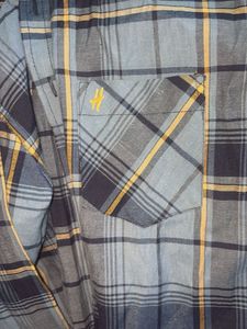 Blue Plaid Button-Up Shirt
