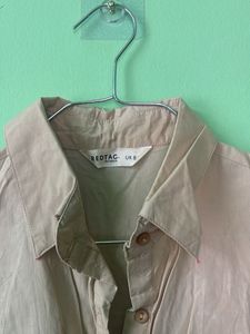 Chic Beige Tiered Shirt Dress