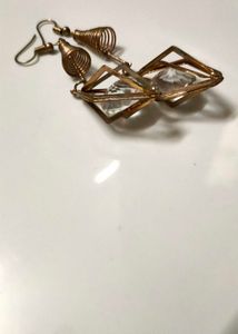 Trendy Gold Plated Crystal Diamond Dangle Earrings