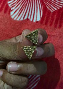 Sparkling Triangle Stud Earrings