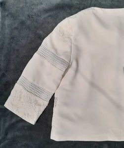 Elegant White Lace Jacket.