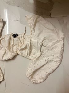 Chic White Broderie Anglaise Puff Sleeve Top