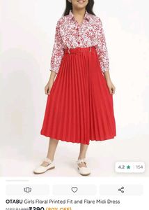Red Floral Dress - 30 inches chest size