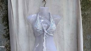 331110. Sparkly Halter Bikini Top