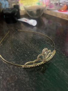 New Metal Gold Plating Sparkling Crown&amp; Hairband