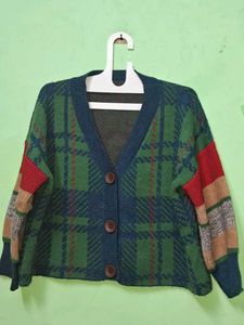 Unique Plaid Patchwork Cardigan