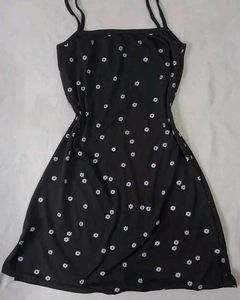 Black Floral Print Mini Dress