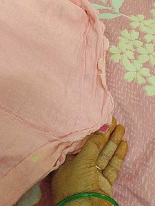 Peach Kurta Set with Maroon Accents