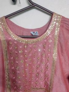 Pink Sequined Kurta