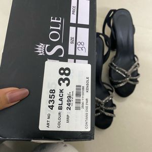 Black party wear Heels 4 inch