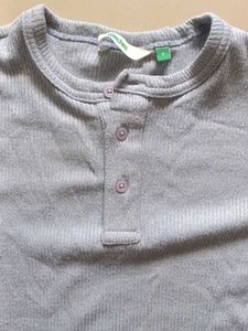 GLITCHEZ Henly neck T Shirt Blue