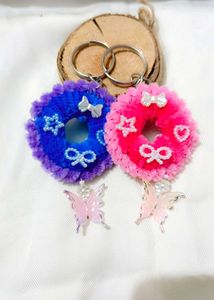 Cute Handmade Scrunchie Keychains ✨🦋