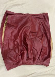 Women's Burgundy Faux Leather Tube Top