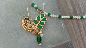 rajputi  Peacock Design Nath with Pearls