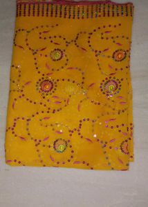 Vibrant Yellow sequins dupatta