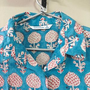 Cottonworld Blockprint Shirt Dress