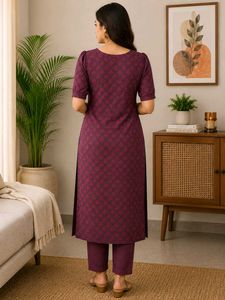 Floral Print Kurti Top and Pants