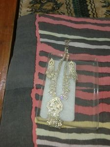 Rhinestone Necklace and Earring Set