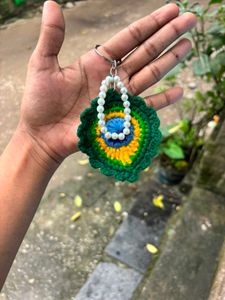Handmade Peacock Feather Keychain