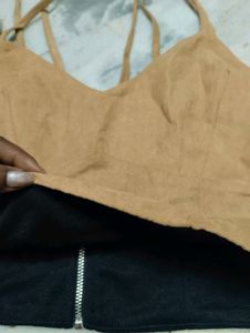 Tan Suede Cami Top
