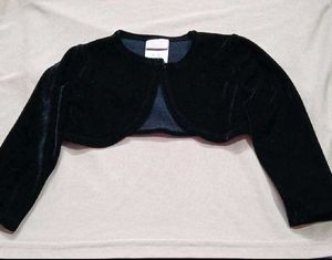 Black Velvet shrug cardigan for baby girl