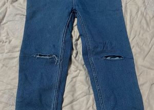 Ripped Knee Denim Jeans