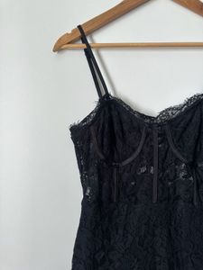 Elegant Black Lace Slip Dress