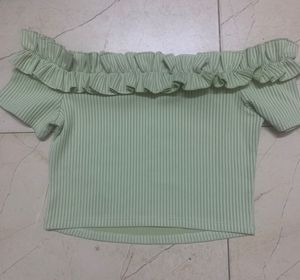 Cute Ruffled Off-Shoulder Top