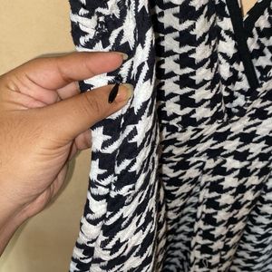 Houndstooth V-Neck Mini Dress &amp; Inner