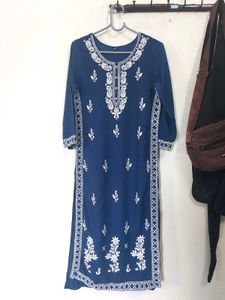 Blue Embroidered Kurta