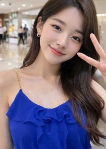 Blue Ruffle Chain Strap Top