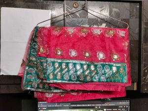 Stunning Pink Embellished Saree