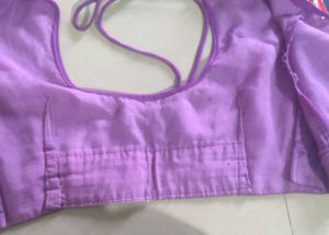 Vibrant Purple Ethnic Blouse with Decorative Sleev
