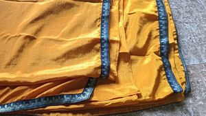 Elegant Yellow Saree with Blue Border