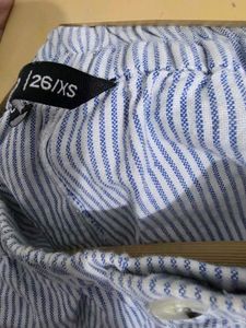 Zudio Striped Blue Casual Shorts