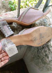 Sparkly Block Heel Mules