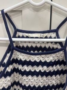Chic Striped Crochet Crop Top