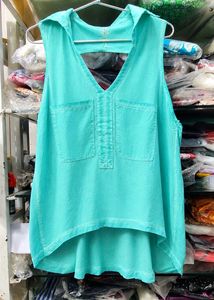 Stylish Sleeveless Turquoise Top
