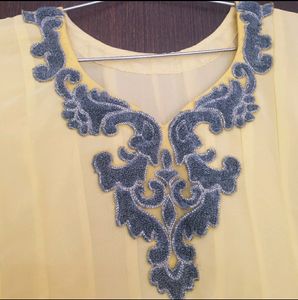 Yellow Embroidered Anarkali Dress