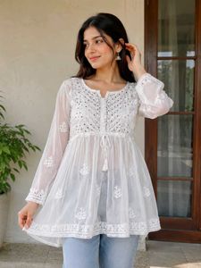 White Chikankari Kurti