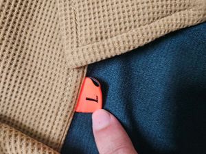 Men's Teal &amp; Tan Quarter Zip Shirt