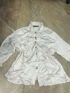 cream colour silk shirt
