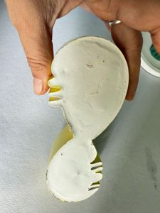 Unique Yellow & White Abstract Sculpture