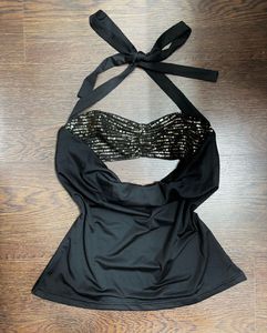 Sparkling Halter Neck Party Top