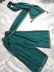 Embroidered Palazzo with attached Pallu