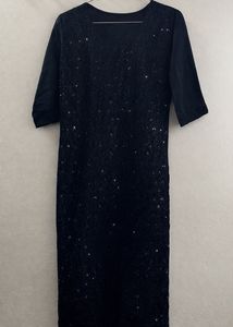 Elegant Black Sequin Kurta